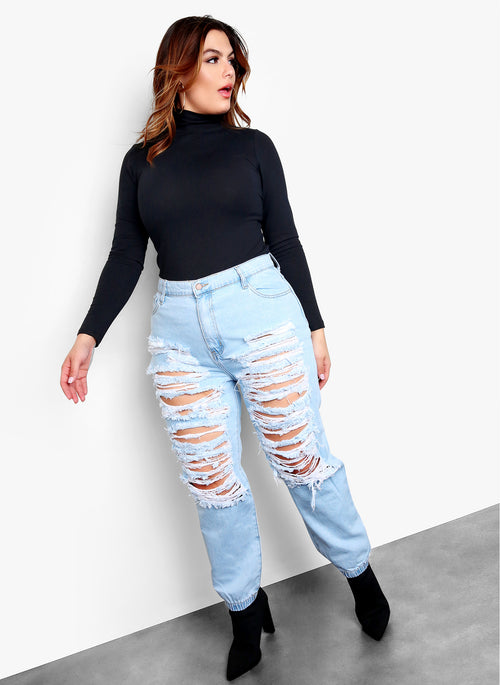 Warm Feelings Turtleneck Long Sleeve Top - Black