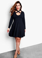 Wish You The Best Long Sleeve Skater Mini Dress