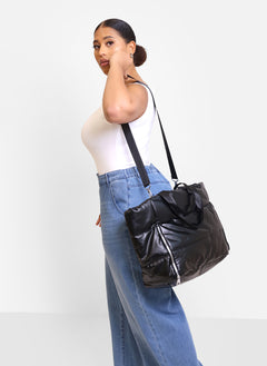 Metallic Puffer Tote