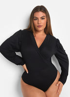 Adina V Neck Puff Sleeve Bodysuit