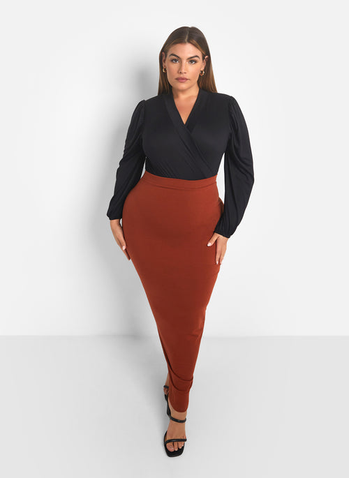 Adina V Neck Puff Sleeve Bodysuit