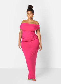 Analise Cotton Over The Shoulder Bodycon Maxi Dress
