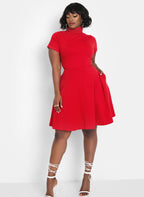 Being Modest Turtleneck Skater Mini Dress w. Pockets
