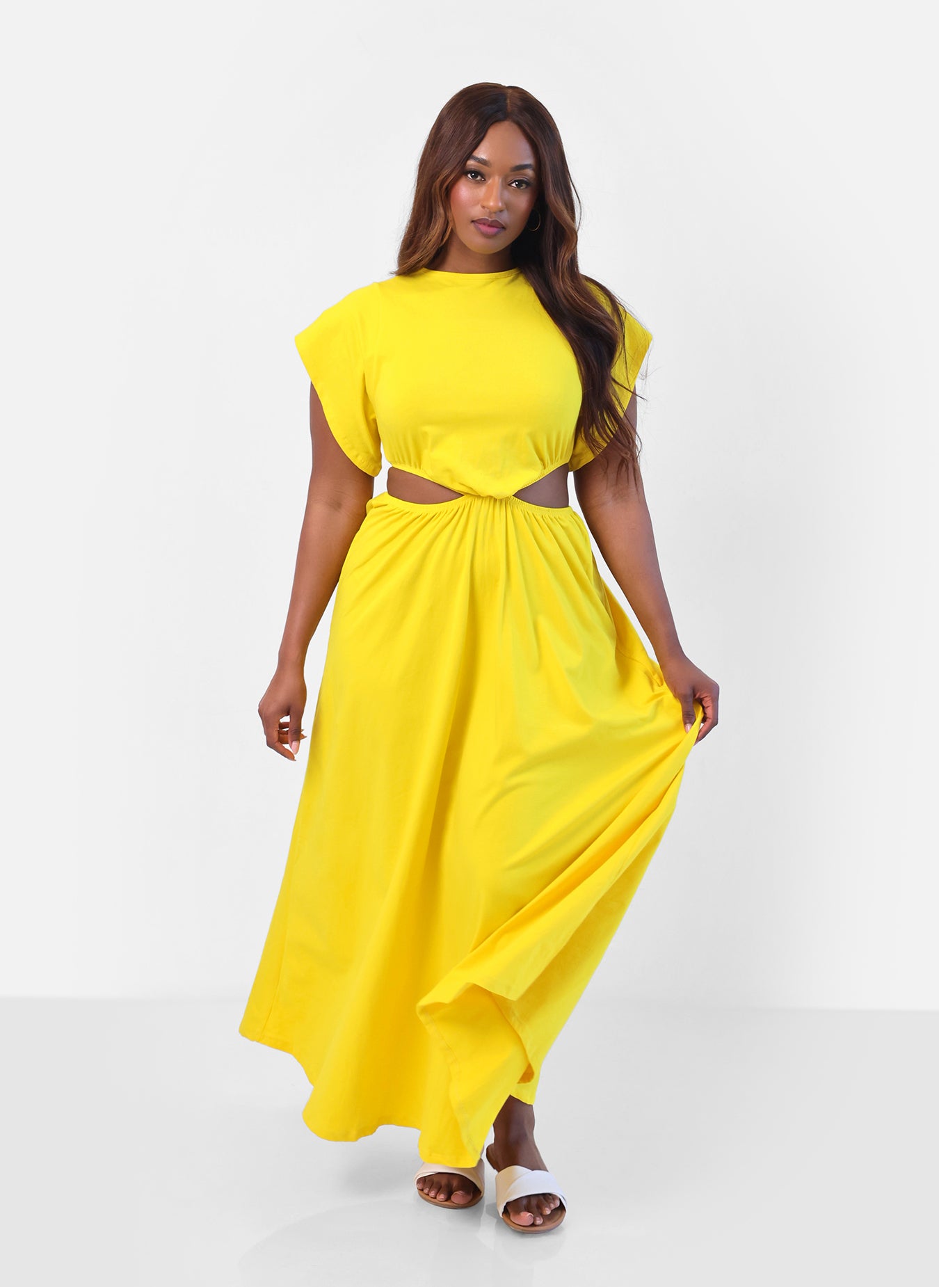 Rebdolls Women's Desires Cut Out Maxi A Line Dress - Yellow - 2x Rebdolls Women's Desires Cut Out Maxi A Line Dress - Yellow - 2x