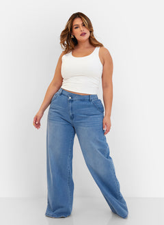 Essential Scoop Neck Tank Crop Top - White