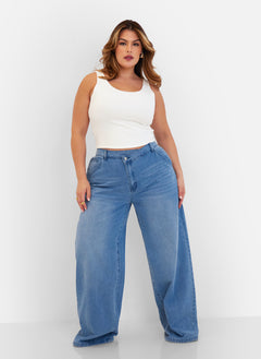 Essential Scoop Neck Tank Crop Top - White