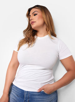 Essential Crew Neck Short Sleeve Top - White