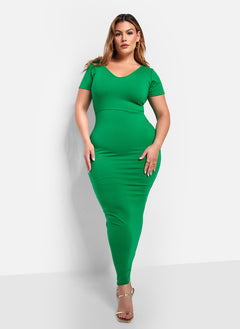 Essential Over The Shoulder Maxi Bodycon Dress - Green