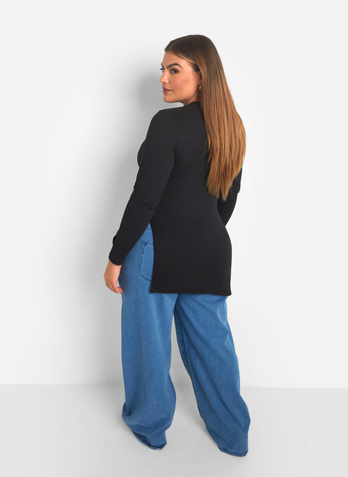 Gotta Have It Ribbed Side Slit Top