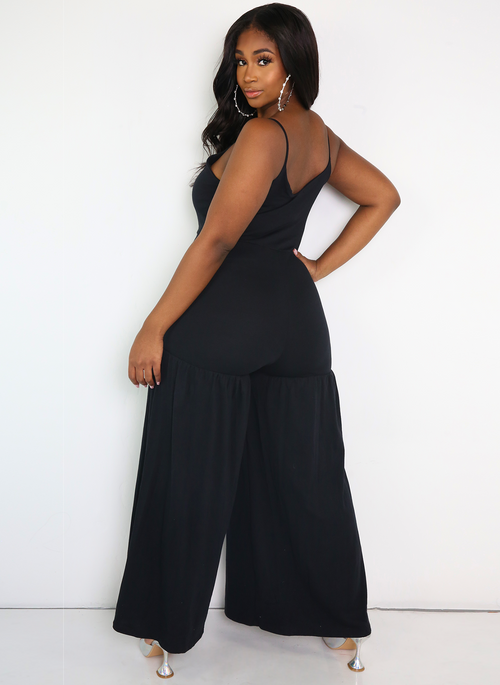Infamous Flutter Thigh Wide Leg Jumpsuit