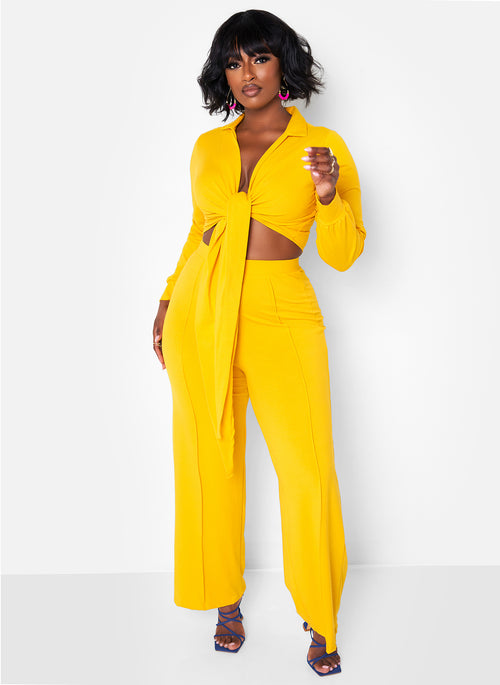 It's A Vibe Exposed Seam Wide Leg Pants