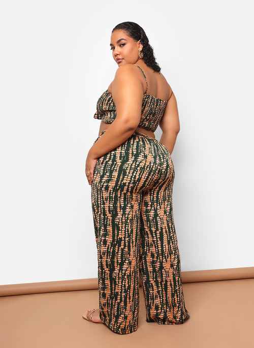 Kadijah Abstract Print Smocked Crop Top