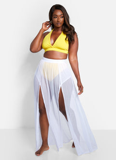 Luz Sheer Maxi Cover Up Skirt - White