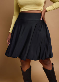 Lynn Lycra Tennis Mini Skirt - Black