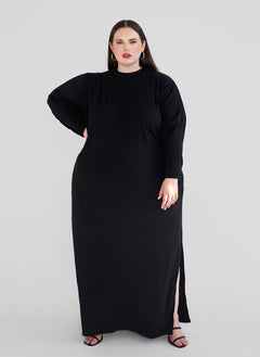 Essential Ribbed Maxi Bodycon Dress W. Slit