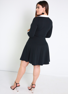 Mrs. Adams Collared Skater Dress