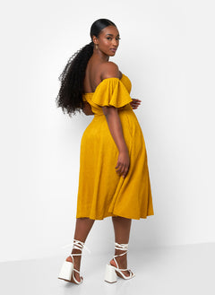 Earned It Textured Skater Midi Dress