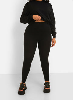 On Read Sweatshirt & Leggings Set - Black