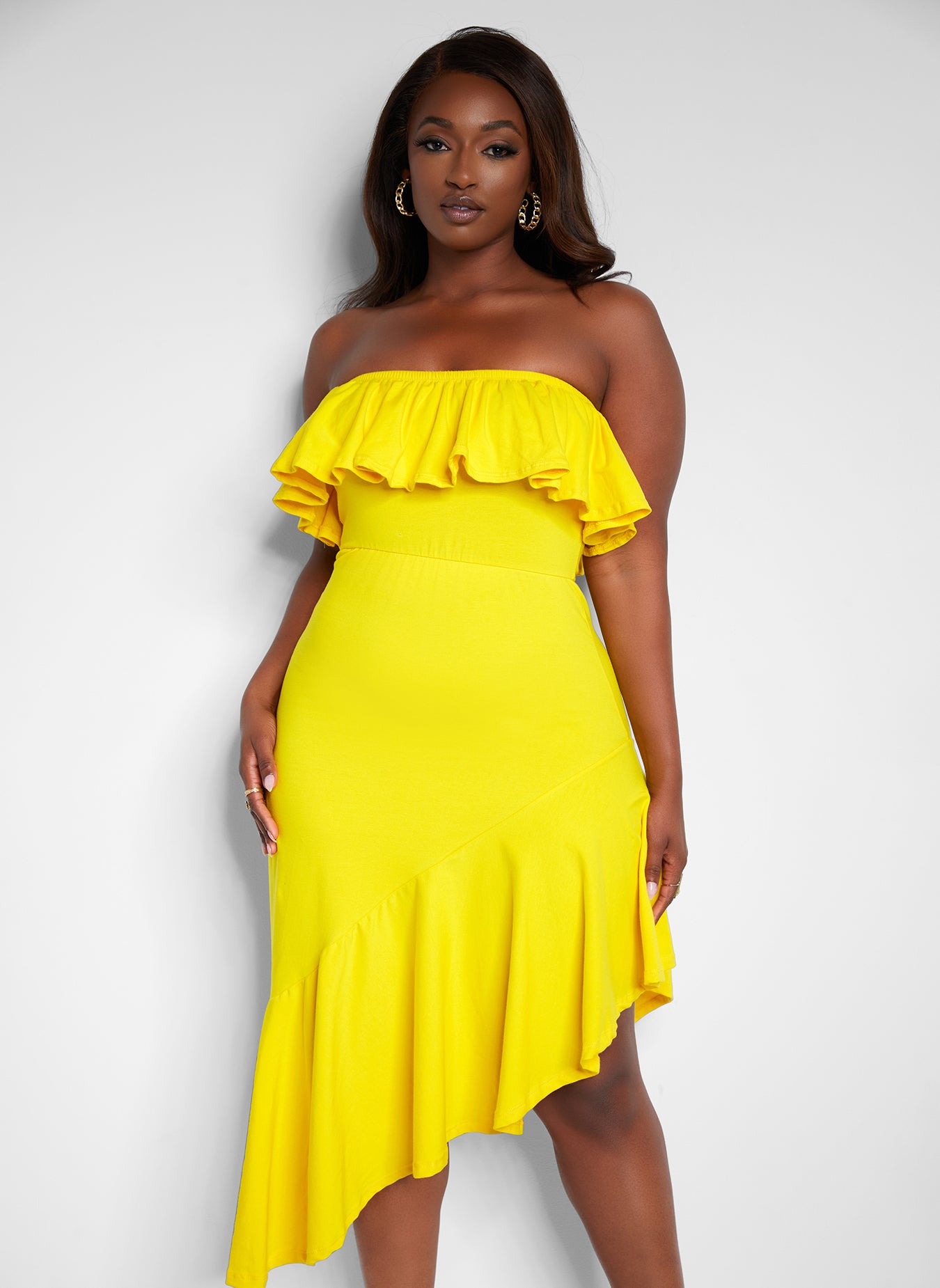 Ray of Sunshine Ruffled Sleeveless Dress - Yellow