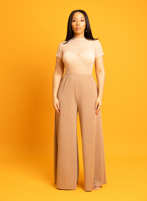 Leslie Wide Leg Textured Pants