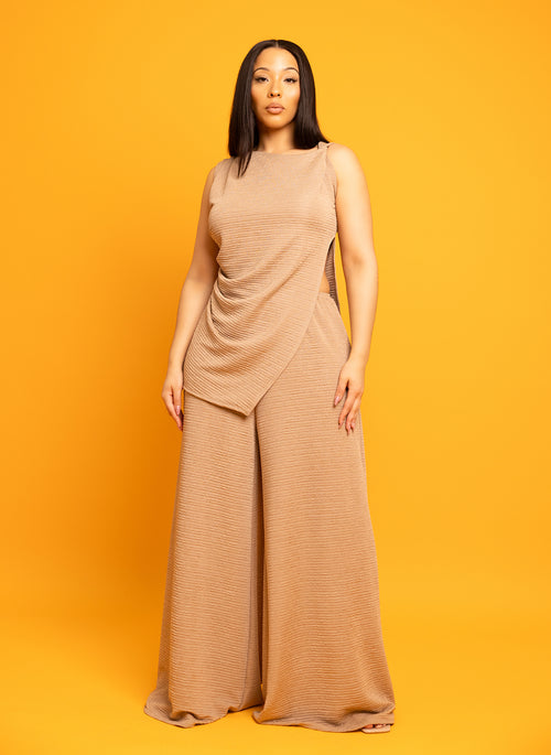 Leslie Wide Leg Textured Pants