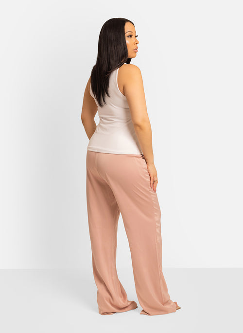 Essential Ribbed Squared Neck Tank - White