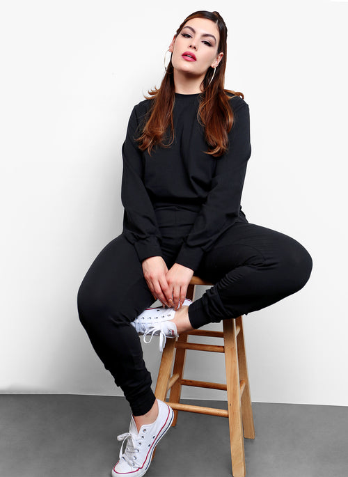 Relaxed Fit Joggers Set - Black