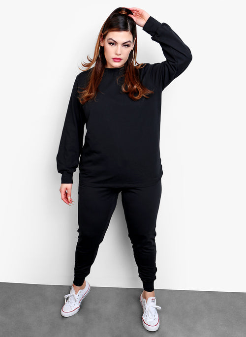 Relaxed Fit Joggers Set - Black