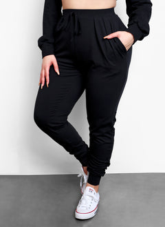 Relaxed Fit Joggers Set - Black