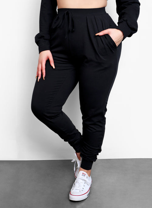 Relaxed Fit Joggers Set - Black