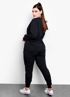 Relaxed Fit Joggers Set - Black