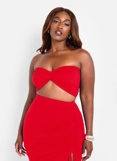 Jaycie Sweetheat Bandeu Top - Red