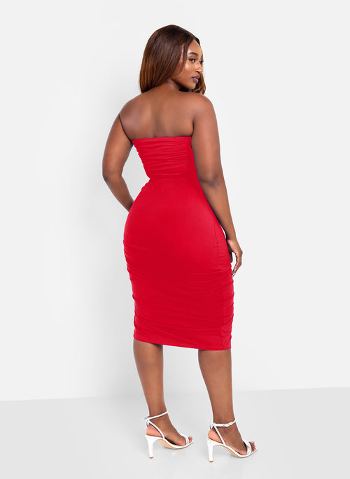 Jaycie Sweetheat Bandeu Top - Red
