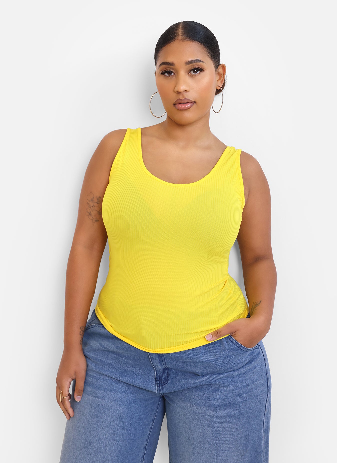 Essential Ribbed Tank Top - Yellow