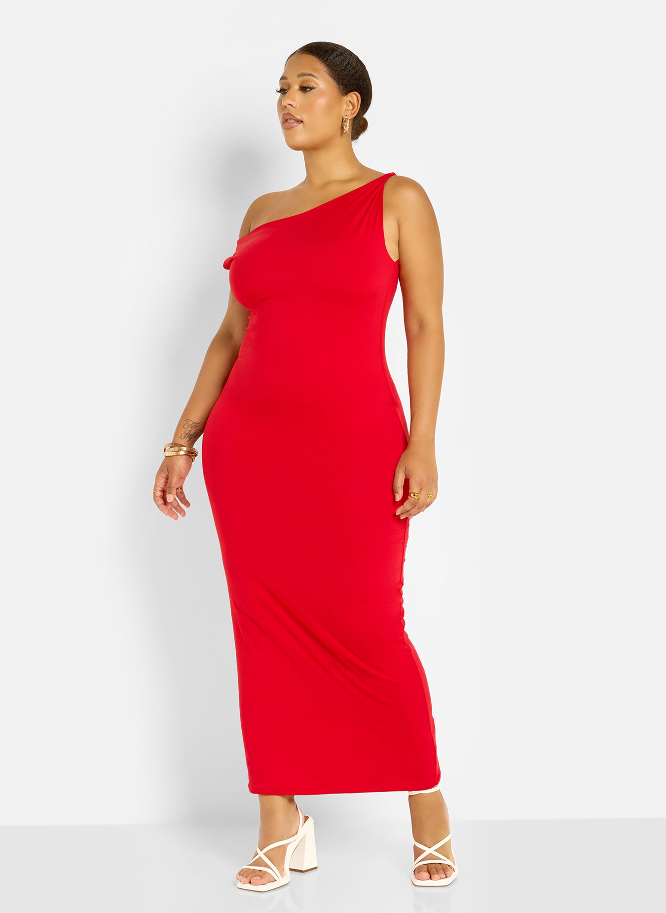 Stephanie Knotted Sleeve Bodycon Maxi Dress