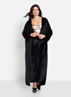 Rhiannon Velvet Tie Front Longline Duster