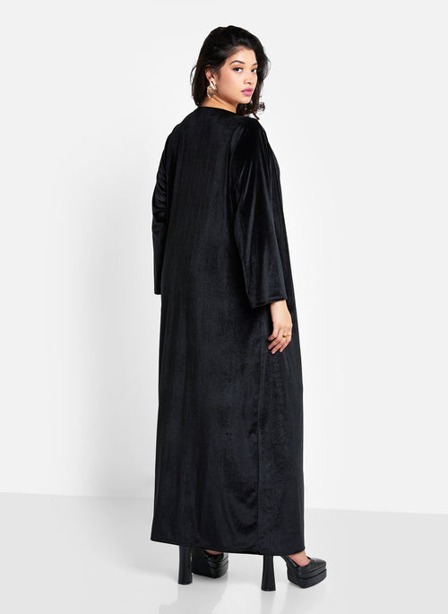 Rhiannon Velvet Tie Front Longline Duster