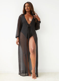 Sophia Long Sleeve Sheer Swim Cover-Up