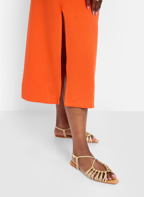 Too Late Peasant Top Midi Skater Dress