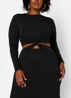 Libra Knot Waist Cut Out Maxi A Line Dress