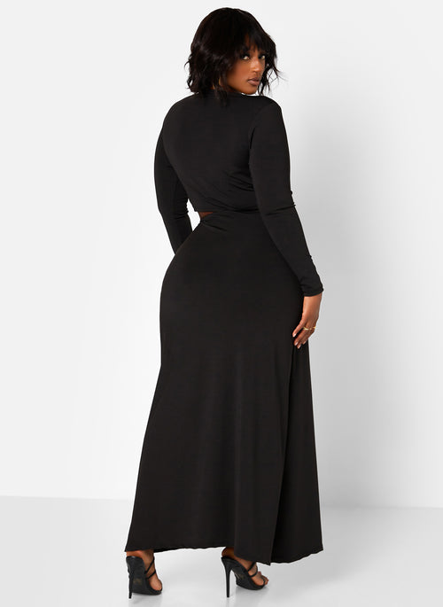 Libra Knot Waist Cut Out Maxi A Line Dress