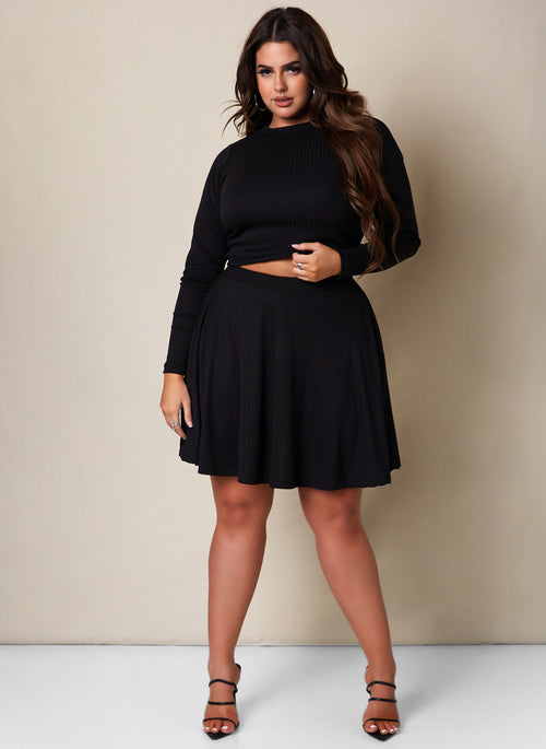 Afternoon Chill Ribbed Long Sleeve Crop Top