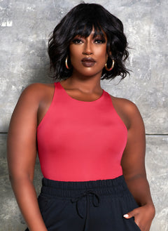 Essential Halter Neck Bodysuit - Fuchsia