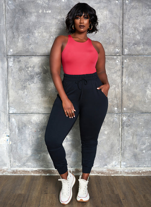 Essential Drawstring Joggers W. Pockets - Black