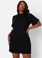 Black Essential T-Shirt Dress Plus Sizes