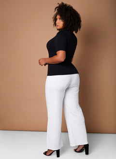 Black Essential Turtleneck 3/4 Sleeve Top Plus Sizes