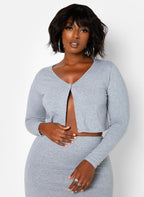 Nadine Button Front Cropped Cardigan