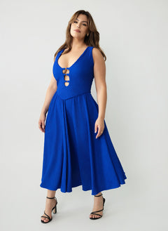 Nylah Dropped Waist Midi Dress