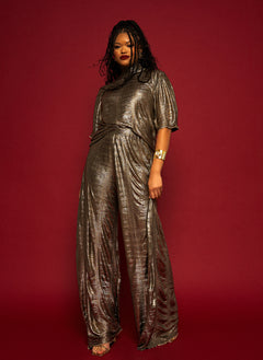 Joy Liquid Metal Wide Leg Pants