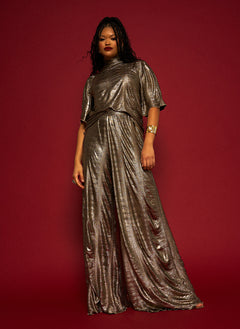 Joy Liquid Metal Wide Leg Pants